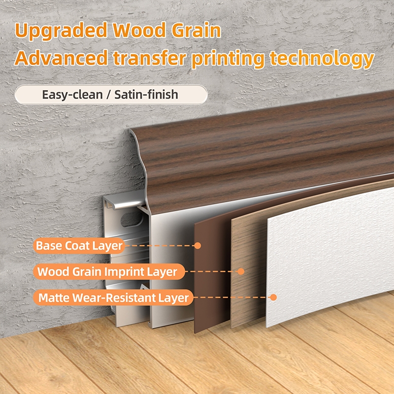 Zócalo de aleación de aluminio estilo francés de 50*12 mm