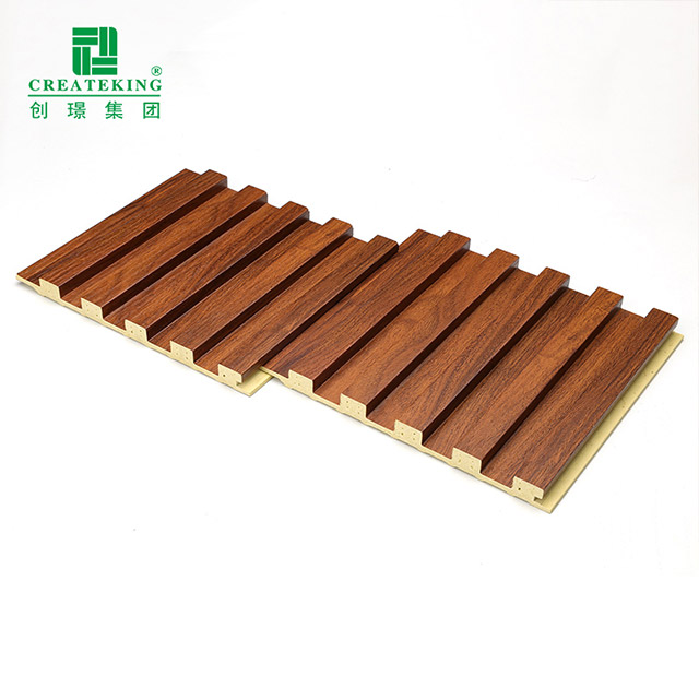 Paneles de pared macizos estriados de veta de madera de 159 * 12 mm