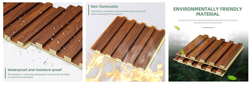 Paneles de pared macizos estriados de veta de madera de 159*12 mm