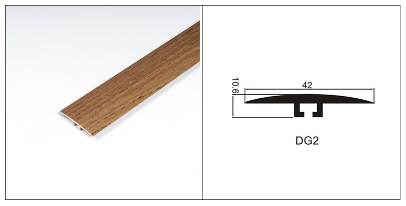 Tira de umbral de puerta con efecto de madera SPC de 42 * 6,6 mm