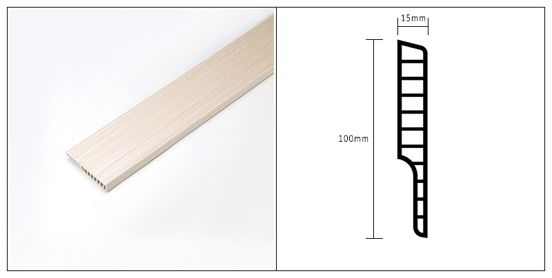 Rodapi&eacute; de PVC de 100*15 mm