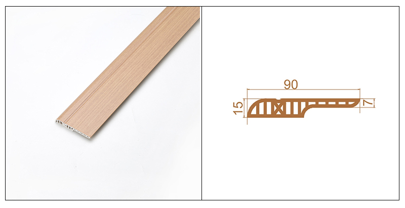 Rodapi&eacute; tipo l&aacute;piz de PVC de 90*17 mm