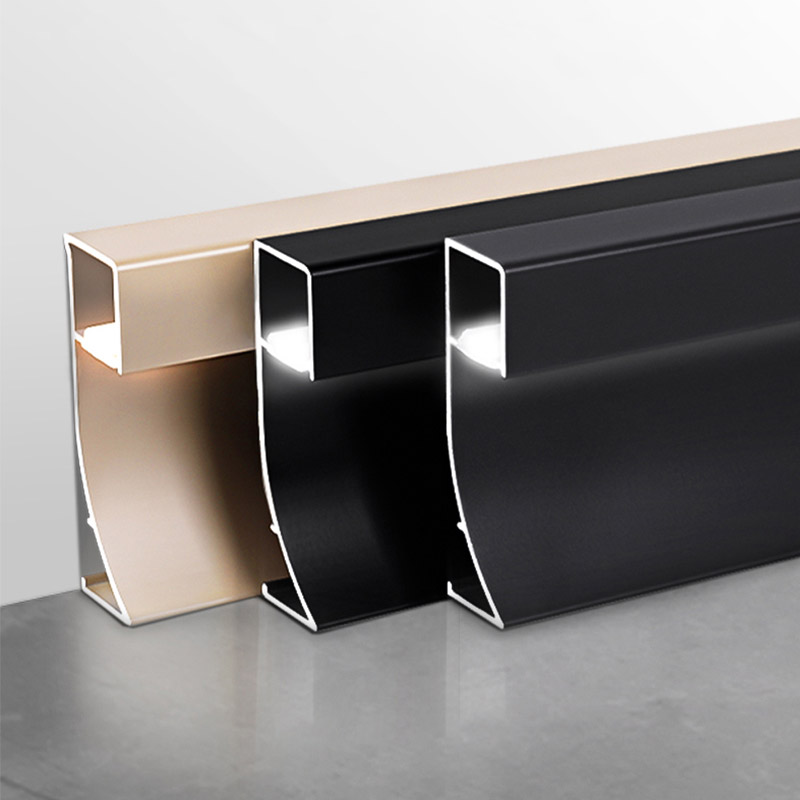 Rodapi&eacute; de aluminio LED de 50*9 mm