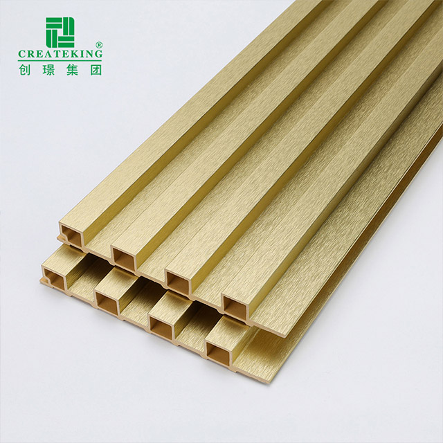 Panel de pared estriado de oro metálico de 155 * 17 mm