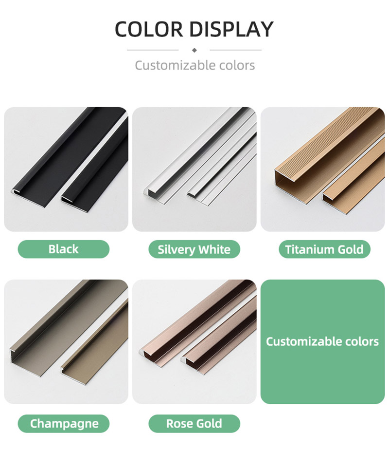 Tira de borde de piso de aleaci&oacute;n de aluminio en forma de C