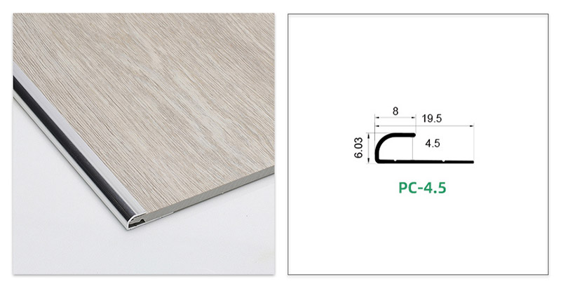 Borde de piso de metal en forma de C