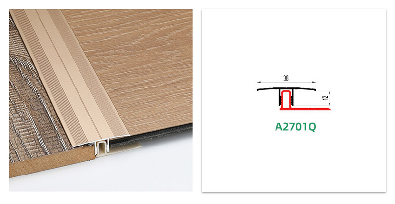 Perfil de transici&oacute;n de piso de aluminio atornillable
