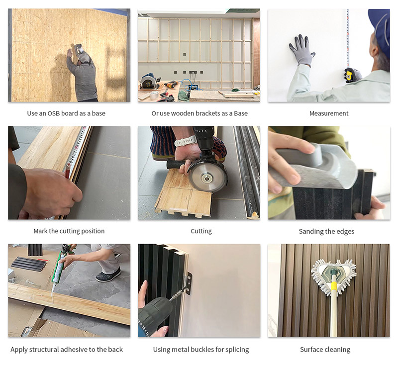 Pasos de instalaci&oacute;n del panel de pared s&oacute;lida