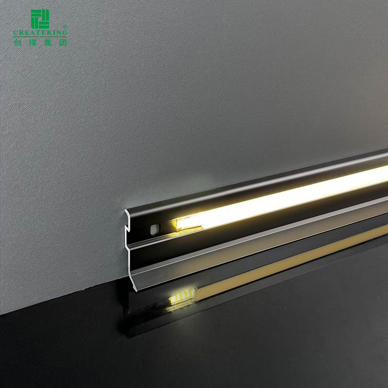 Rodapié flexible LED PVC WPC decoración de pared tira autoadhesiva para decoración del hogar DIY