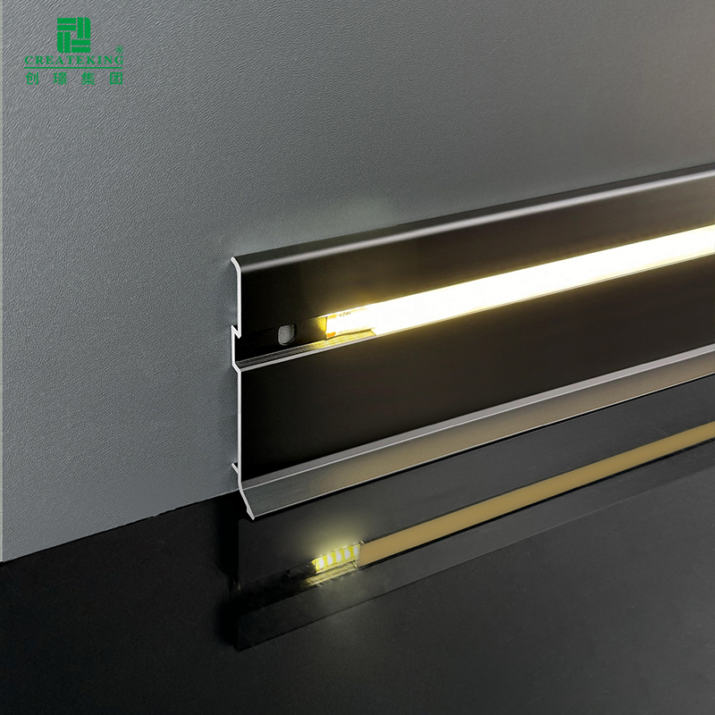Rodapié flexible LED PVC WPC decoración de pared tira autoadhesiva para decoración del hogar DIY
