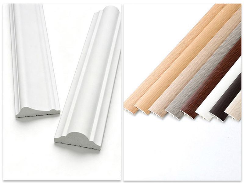 Moldura de poliestireno y moldura de PVC